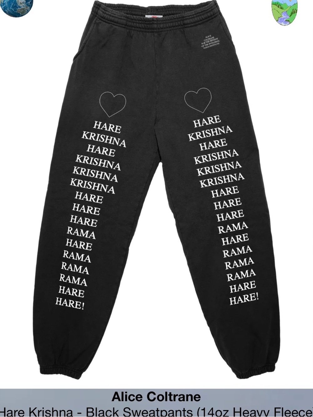 Online Ceramics Alice Coltrane Hare Krishna Black Sweatpants Mens XS